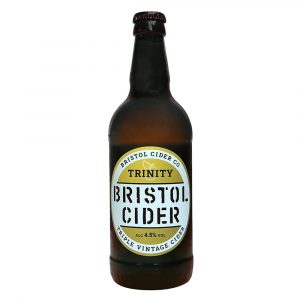 Trinity Triple Vintage Cider in a brown bottle - Bristol Cider Company