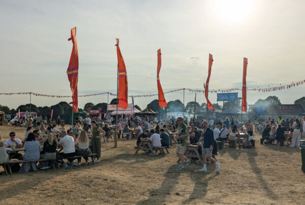 People eating and drinking at the Feast on Festival in Bristol