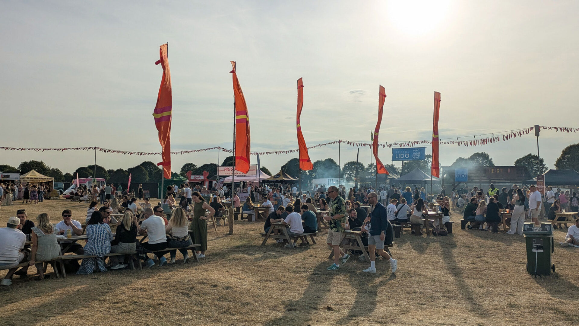 People eating and drinking at the Feast on Festival in Bristol