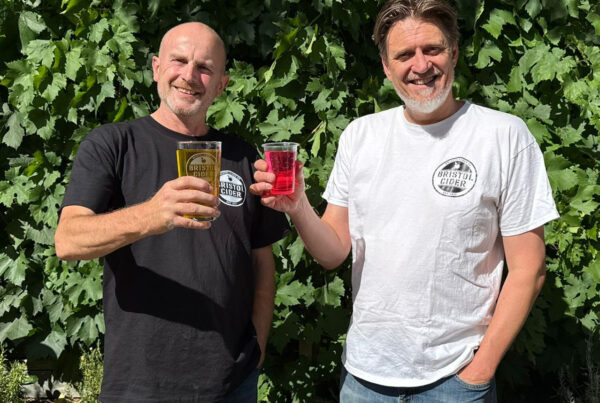Mark and Jon drinking Bristol Cider