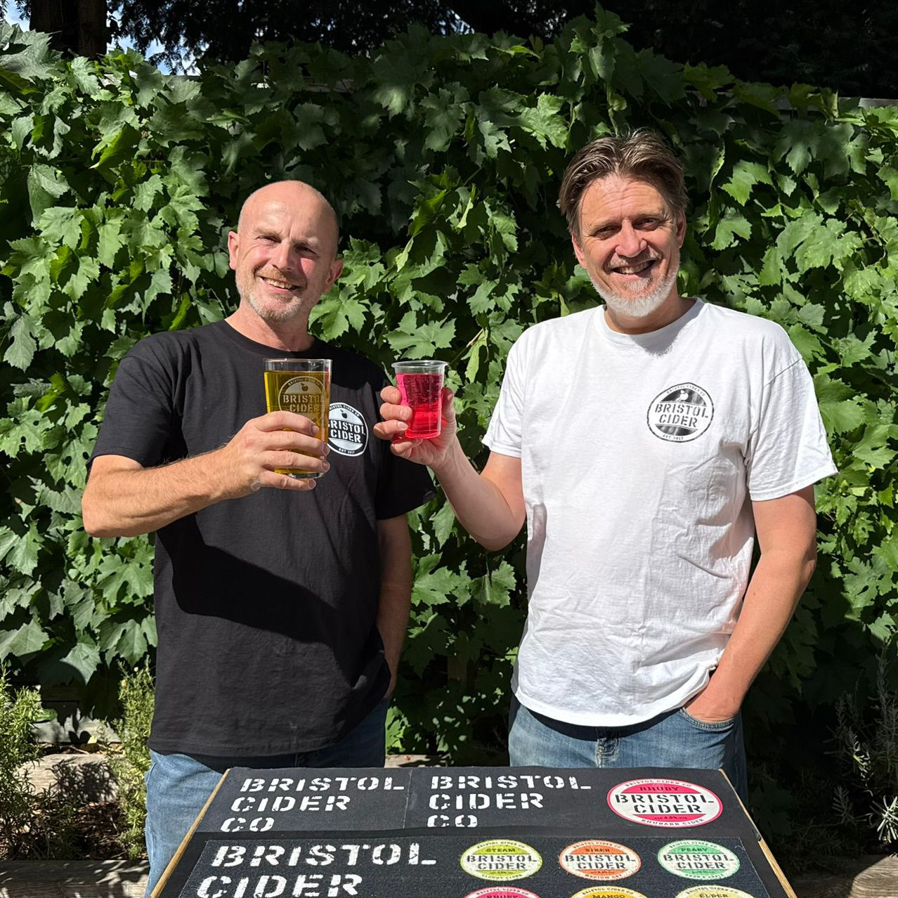 Mark and Jon drinking Bristol Cider